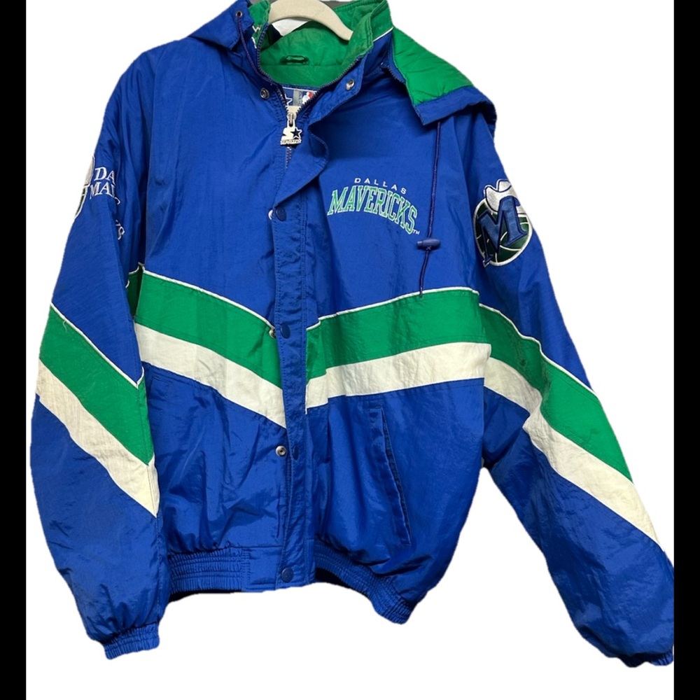 Vtg Starter Dallas Mavericks Puffer Jacket L